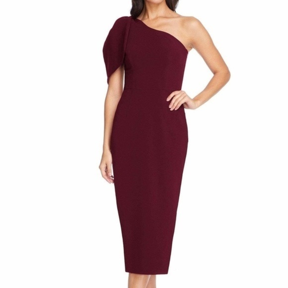 Dress The Population. Tiffany One-Shoulder Midi Dress. - Picture 1 of 11